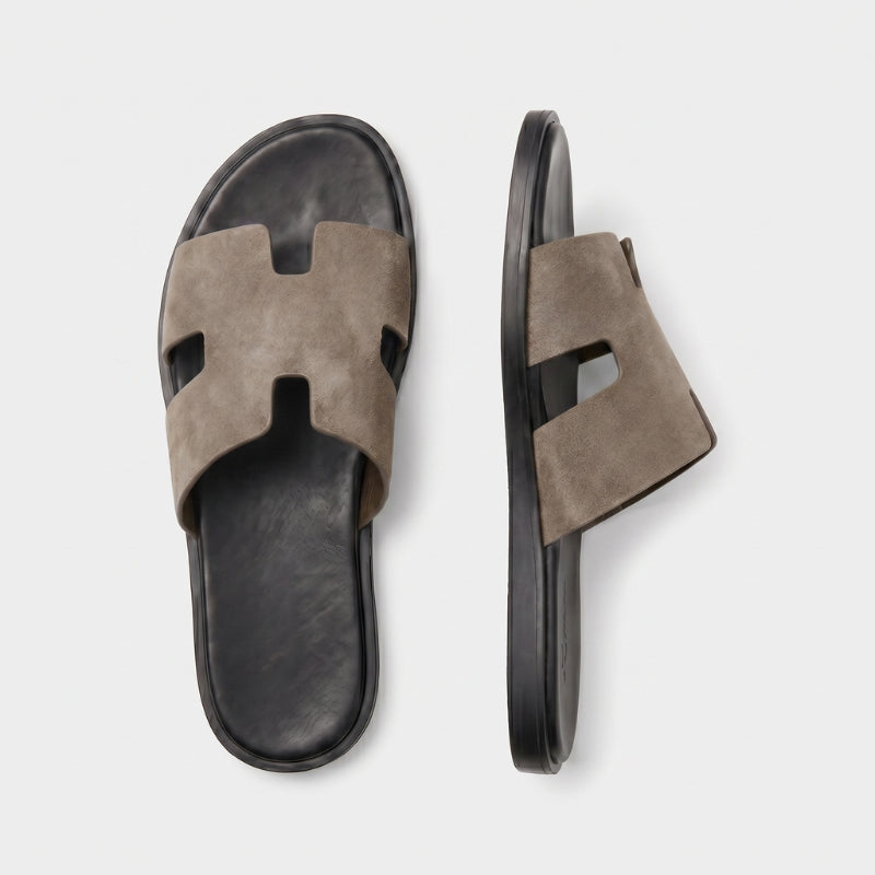 Amalfi Slide Suede Stone Taupe