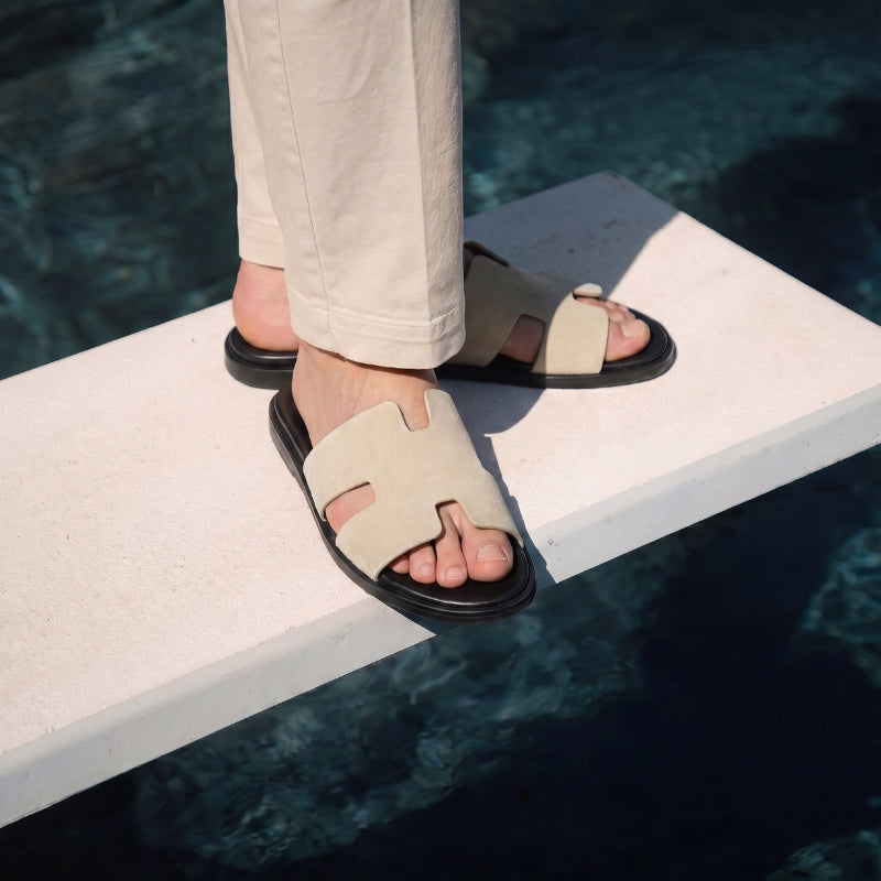 Amalfi Slide Suede Cream