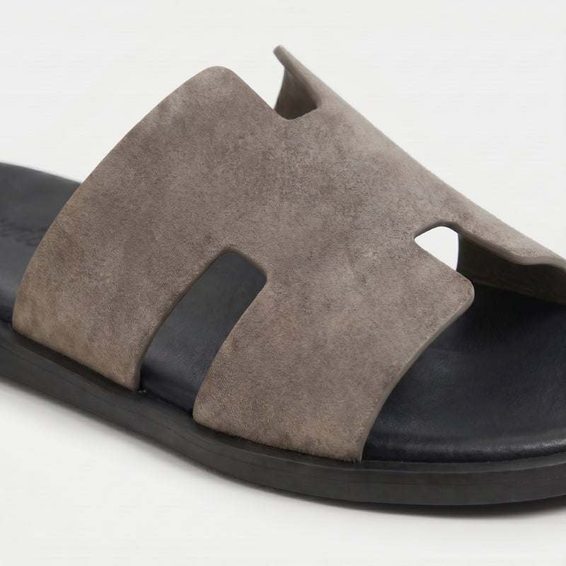 Amalfi Slide Suede Stone Taupe