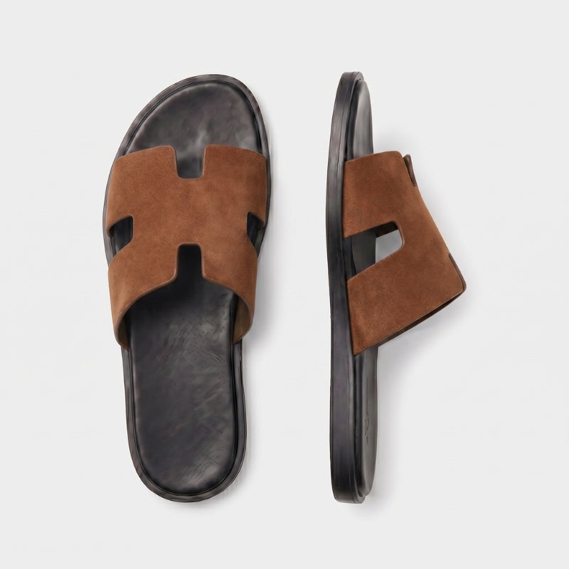 Amalfi Slide Suede Cognac Brown