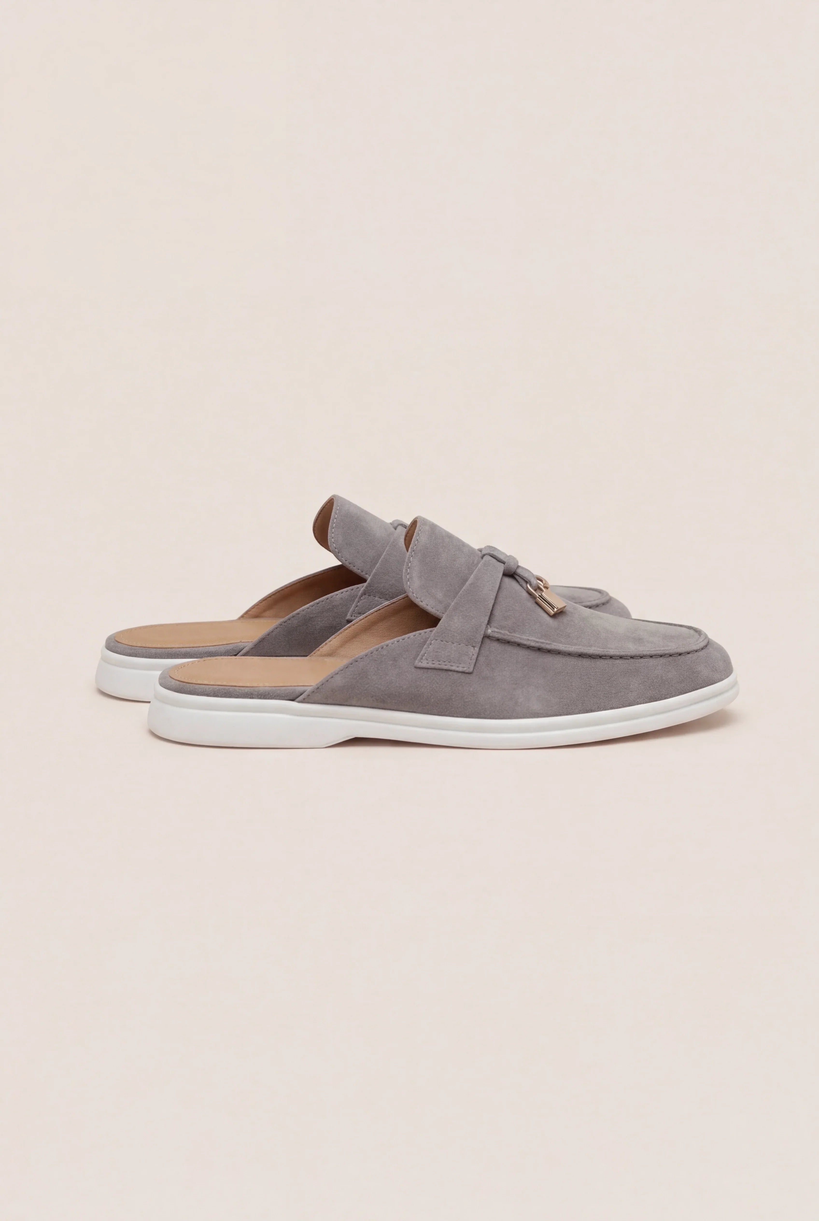 Suède Light Grey Explorer Mule