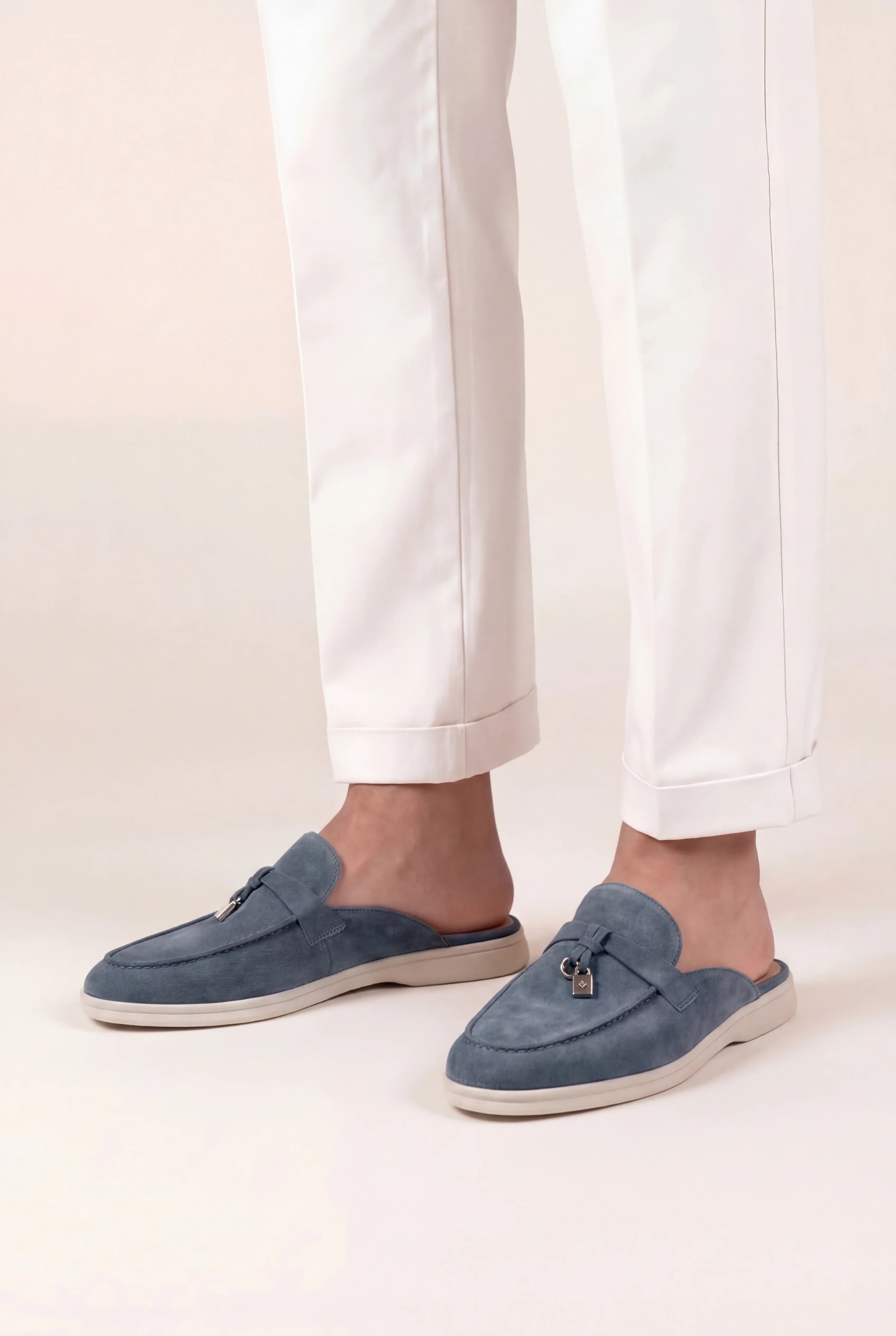 Suède Blue Grey Explorer Mule