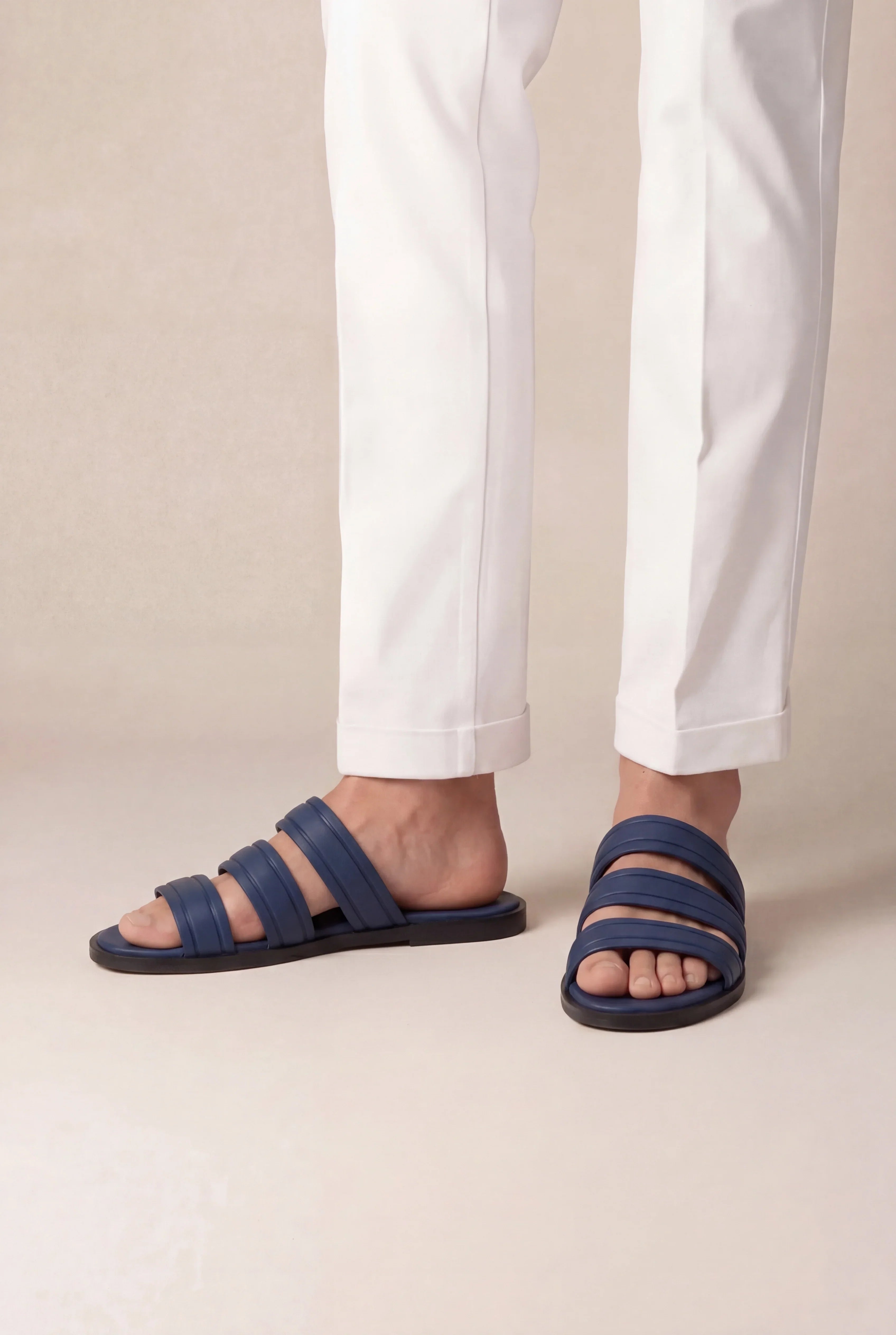 Navy Urban Sandal Calf Leather