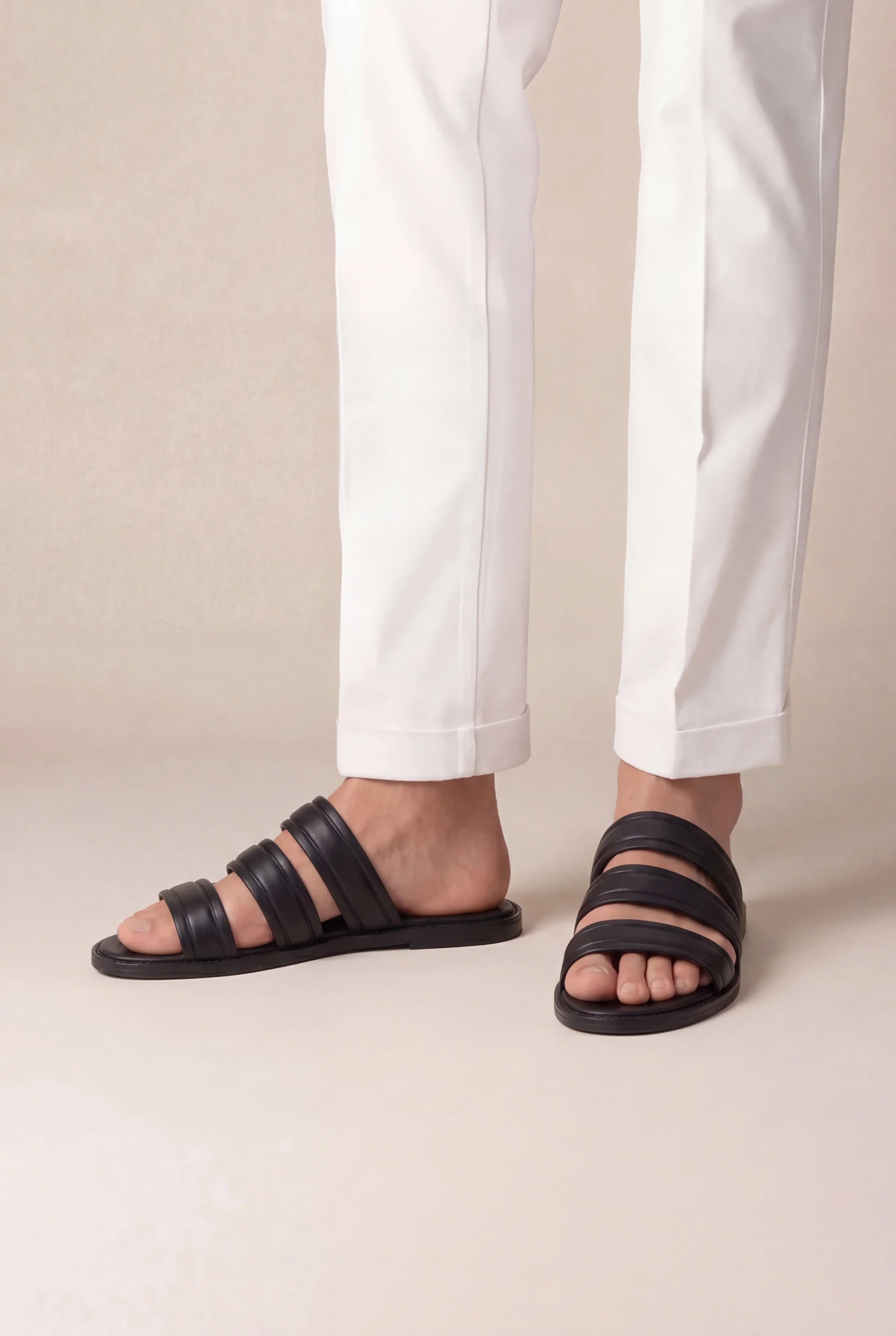 Black Urban Sandal Calf Leather