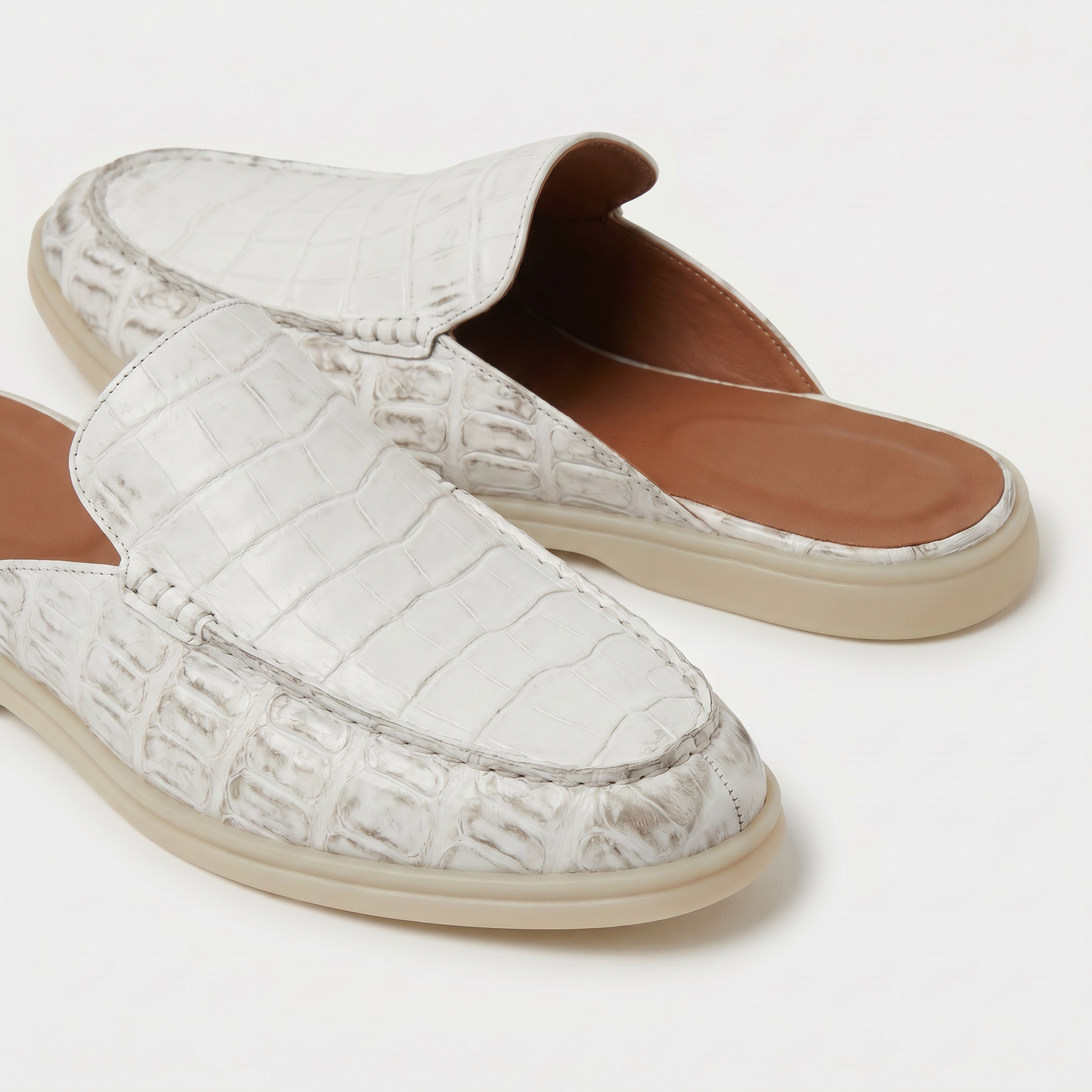 Visconti Croco Chalk White